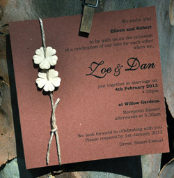 Bushgrove wedding invitation