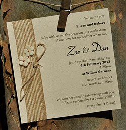 Willowbank wedding invitation