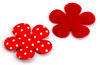 satin flowers with dots (fabric)