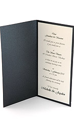 The card opens up to reveal the invitation wording