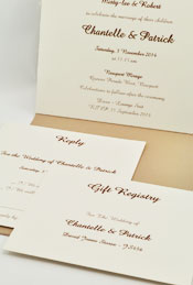 The Invitations opens up to reveal the reply and info cards