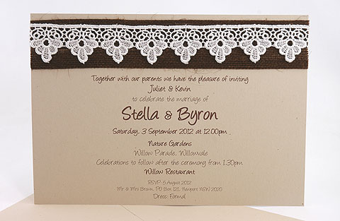 Eco Lace Wedding Invitation