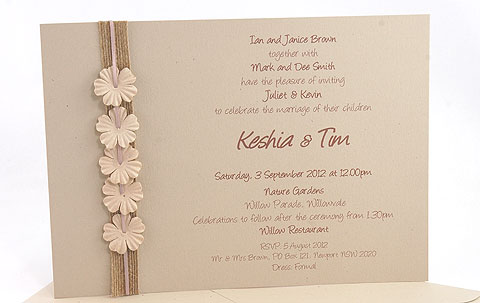 Eco Petals wedding invitation