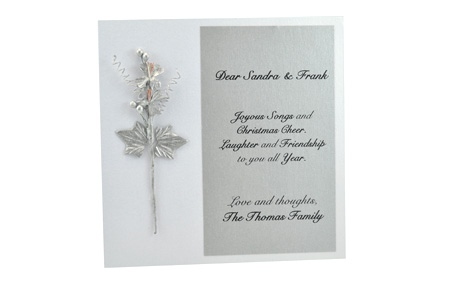 Silver Bouquet Christmas Invitation