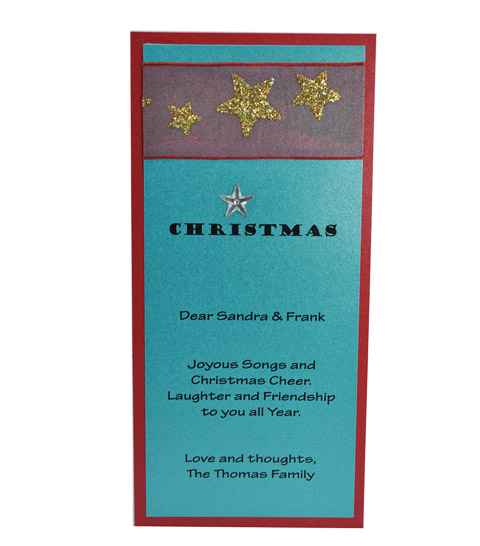 Aqua Star Christmas invitation