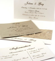 The set features an invitation, reply and info card
