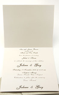 Bloom wedding invitation when opened